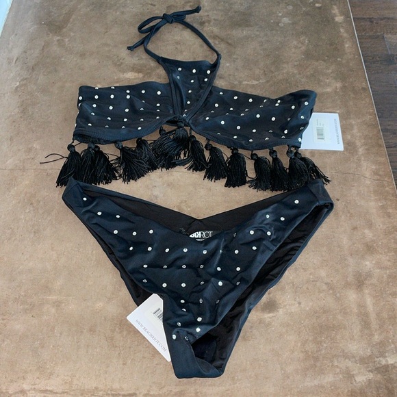 NWT Beach Riot Black Embellished Top and Bottoms Sold Out | XL - Picture 3 of 8